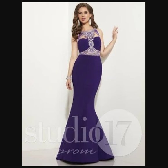 Studio 17 Dress Gown #12631 Size 6 Purple Pageant